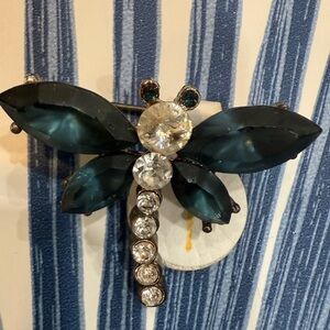 Dragonfly brooch vintage small rhinestones pretty